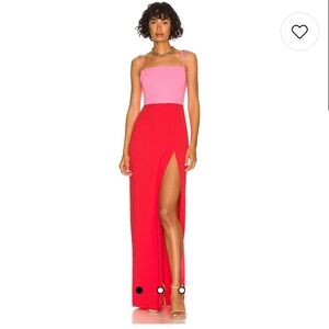 x Revolve Avani Gown in Shocking Pink & Crimson : Amanda Uprichard